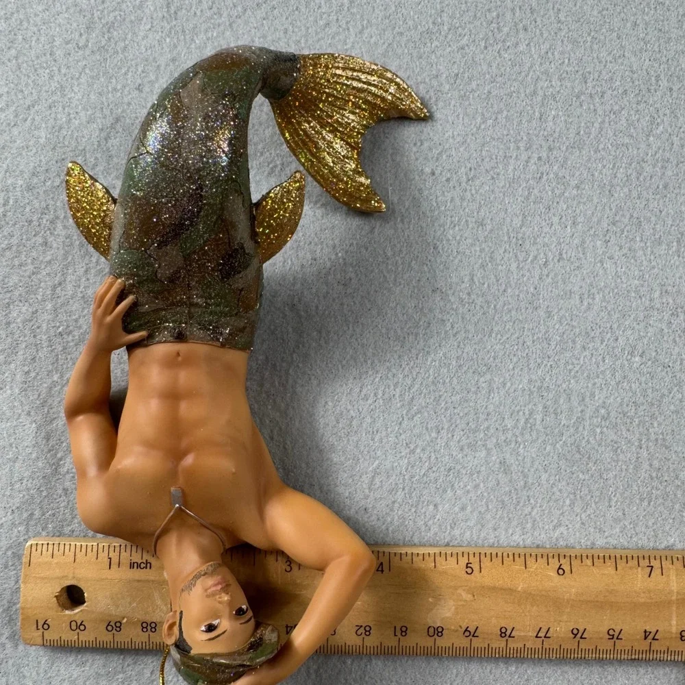 December Diamonds 2012 Camo Merman Ornament Retired 55-90777 Glitter Military
